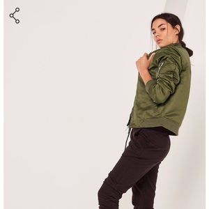 NEW Soft touch bomber jacket missguided xs/s khaki